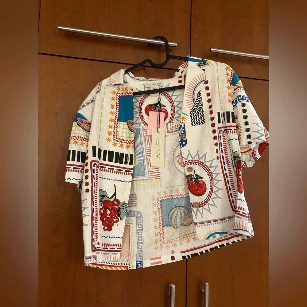 Rachel Zoe Multicolor Graphic Print Shirt and Pants (Set)